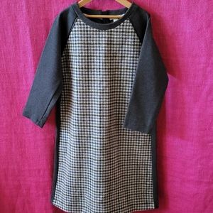 CREWCUTS Grey Wool & Knit Plaid Dress -14